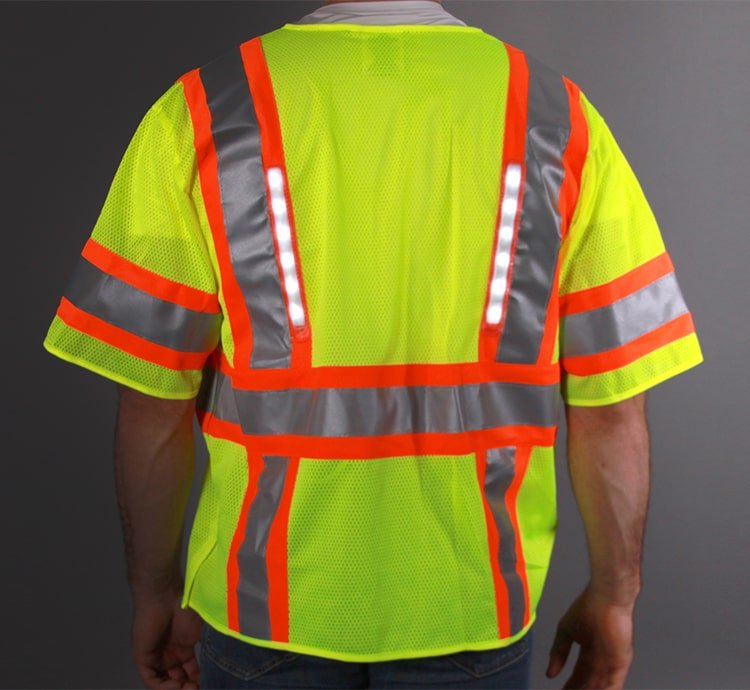 Gilet de sécurité haute visibilité 7 HI-Vision-LED-Safety-Vest-Back-Main-min